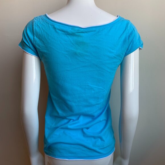 billabong surf blue butterfly logo boat neck  t-shirt - Picture 4 of 4